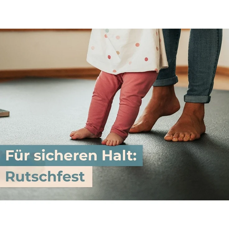 Krabbelmatte Sanosoft 60x100cm Hellgrau | Öko-Tex und in Deutschland produziert - beidseitig rutschfeste Krabbelunterlage – Bild 4