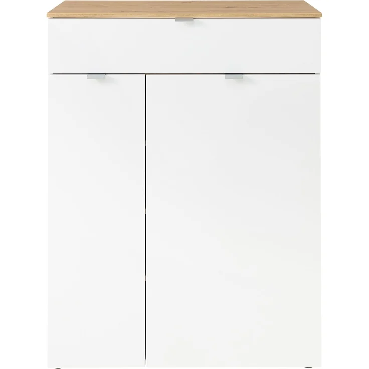 Garderoben-Set >Bari< (4-teilig) weiss matt / Eiche - 158x200x38cm (BxHxT) – Bild 4