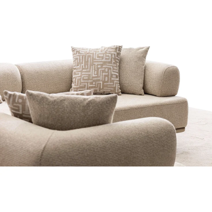 Ecksofa "Norella" mit Hocker-Beige – Bild 9