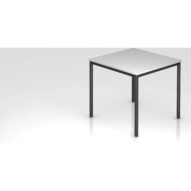 Besprechungstisch DR08 80x80 Grau 4-Fuß Gestellfarbe: Schwarz