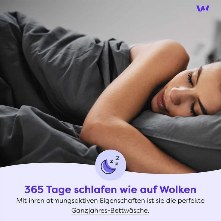 Wolkenfeld Kissenbezug Renforcé Kissenbezug Baumwolle - Natürlich weiches Schlafgefühl, (1 Stück), Größe 80x80, 40x80 und 70x90 cm, versteckter Reißverschluss – Bild 2