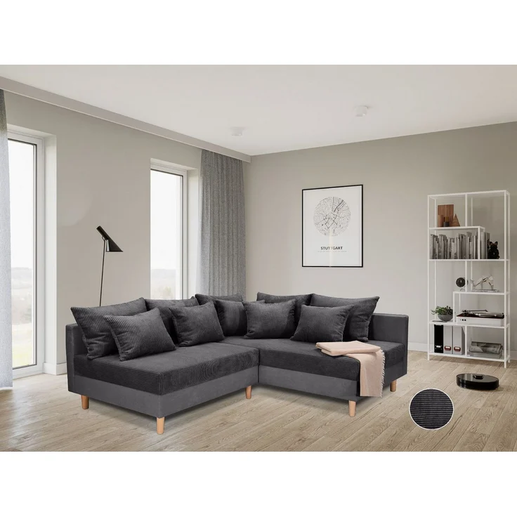 COLLECTION AB Ecksofa Anton L-Form, B: 201 cm, 5 Zierkissen, Federkern – Bild 1