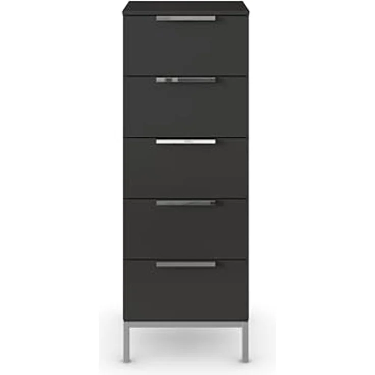 Rauch Möbel Flipp, Kommode für Schlafzimmer, Kinderzimmer, Wohnzimmer, Jugendzimmer, Flur, Garderobe, 5 Schubladen, mit Softclose Funktion, Farbe Schwarz, Breite 40 cm – Bild 6