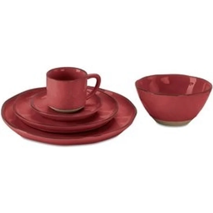 Mirabeau Geschirr-Set Geschirr 30er Set Biarré rot, Steinzeug – Bild 6