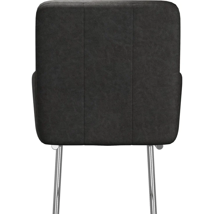 Esszimmerstühle 56x57x86 cm, 6er Set aus Kunstleder in Schwarz mit Z-förmiger Rückenlehne – Bild 9