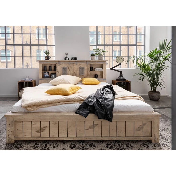 Bett Mango 160x200x105 whitewash lackiert RAILWAY #373 – Bild 4