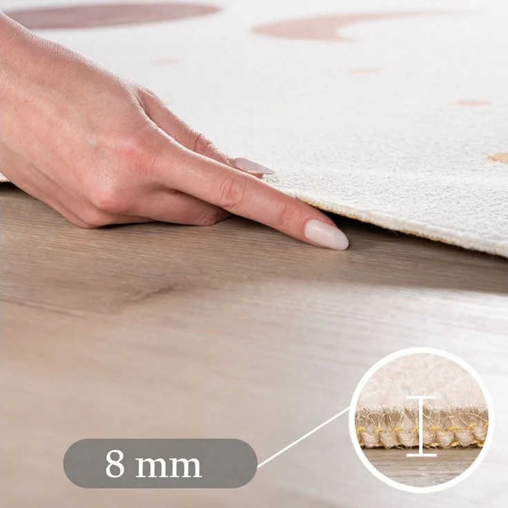 SIMPEX24 Teppich Boho Mondphasen, Rechteckig, Höhe: 8 mm, Teppich Kinderzimmer – Bild 2