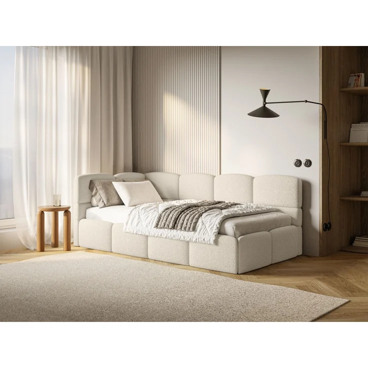 Selsey 'Cloudy' Jugendbett links, Bouclé Hellbeige, 90x200 cm – Bild 3