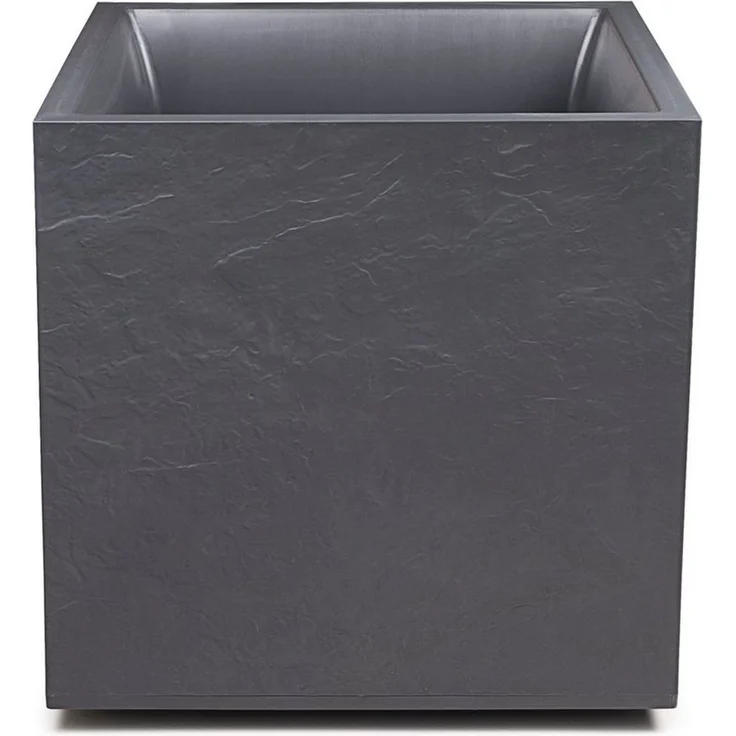 ONDIS24 Blumenkasten Ondis24 Pflanzkübel Vulkan Pierre 50 (1 St), 50 x 50 x 50 cm, in Vulkanstein/Basalt-Optik mit Wasserspeicher – Bild 5