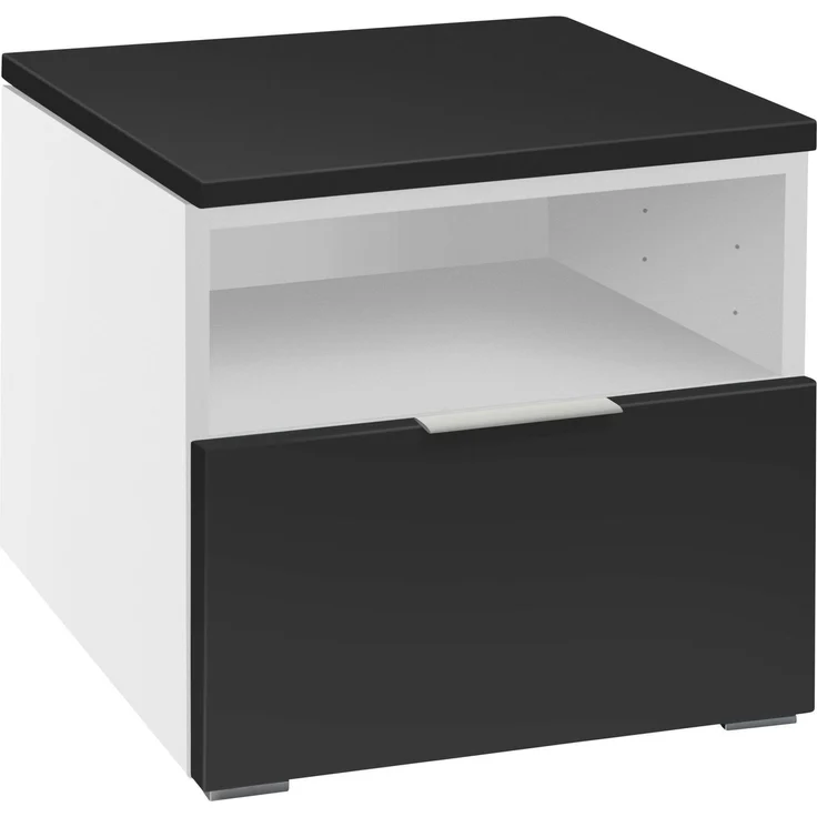 Hasena Nachttisch Onia Weiß-Schwarz mit Schublade zerlegt, zerlegt (zum Selbstaufbau) 45x49x40 cm – Selezione – Bild 1