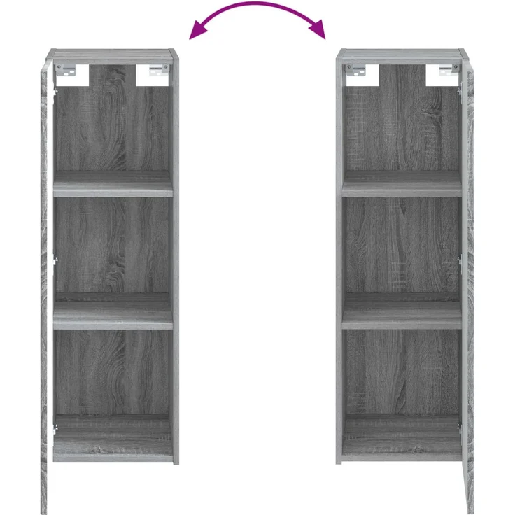 vidaXL Badezimmerschrank-Set 2 stk. Grau Sonoma 33 x 34,5 x 100 cm 3406109 – Bild 9