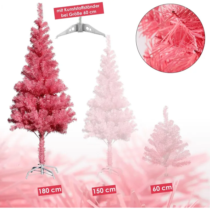 Künstlicher Weihnachtsbaum inkl. Ständer Tannenbaum Christbaum pink 180cm