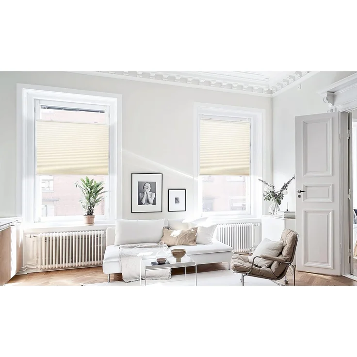bobodeco Plissee ohne Bohren Klemmfix Faltrollo Jalousie Beige 100x200 cm (BxH), Plisseerollo Sichtschutz und Sonnenschutz Blickdicht Easyfix lichtdurchlässig Rollo für Fenster & Tür – Bild 8