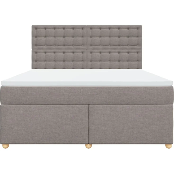 vidaXL Boxspringbett mit Matratze Taupe 180x200 cm Stoff 3293677 – Bild 6