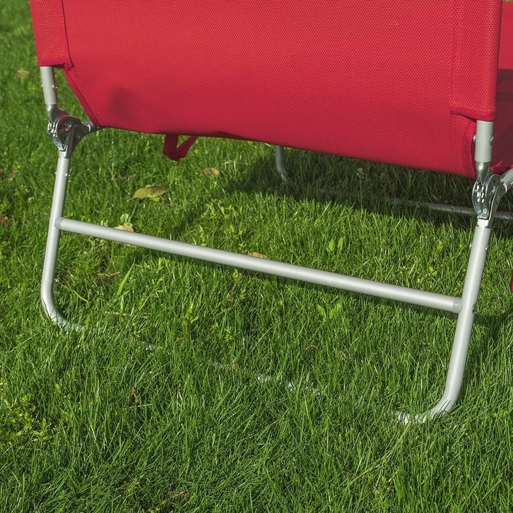 SoBuy OGS35-R Sonnenliege, Textilgewebe, Lackiert, Rot, 149 x 29 x 62 cm – Bild 7