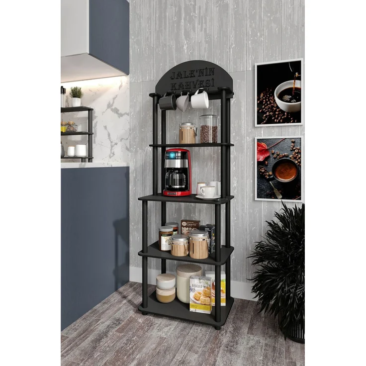 Skye Decor 'Lungo - Black' Kaffeestation, Schwarz, 50 x 140 x 30 cm – Bild 3
