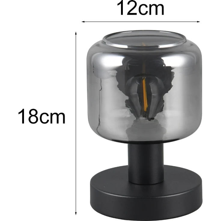 Kleine Tischleuchte MATARO mit Glasschirm Chrom bedampft, Höhe 18cm – Bild 4