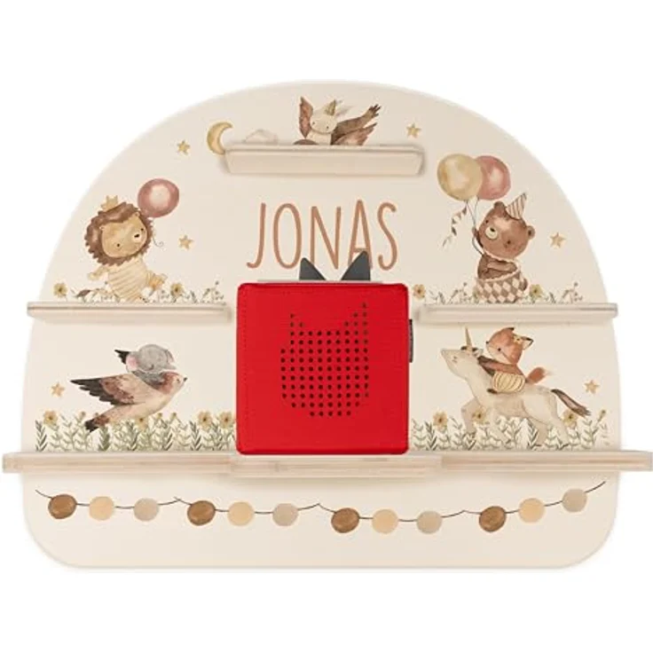 Kidsmood - Tonie Regal für Kinderzimmer, personalisiert mit deinem Namen - magnetisches Wandregal für Tonie Hör-Figuren & Tonie-Box - Tiere-Luftballon – Bild 2