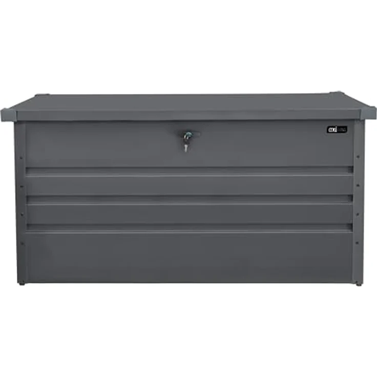 AXI Miles Gartenbox aus Metall in Anthrazit 400 Outdoor Kissenbox für den Garten mit Boden und Schloss | Grau | Metall | 132 cm – Bild 2