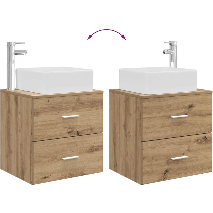 vidaXL Badezimmerschrank-Set 3 stk. Artisan-Eiche 136 x 35 x 80 cm 3405866 – Bild 10