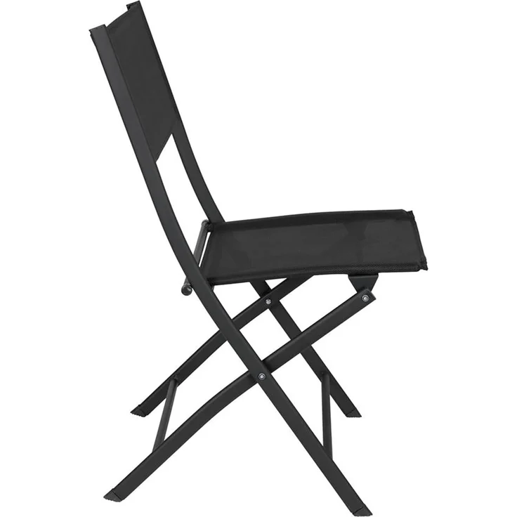 Spetebo Gartenstuhl Balkon Klappstuhl schwarz - 83x55 cm (Stück, 1 St), Faltbarer Stuhl aus Stahl und Textil – Bild 6