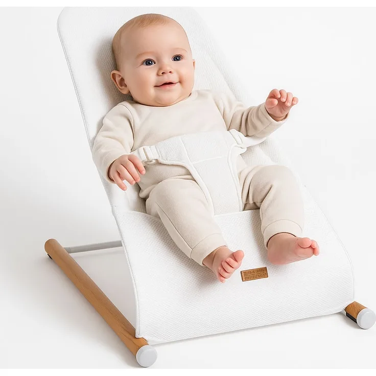 Babywippe, Buche, Mesh Atmungsaktiv, weiß, L 74 cm