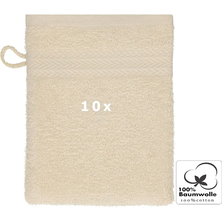 Betz Seiftuch 10-tlg. Waschhandschuhe-Set PREMIUM 100% Baumwolle 16x21 cm – Bild 2