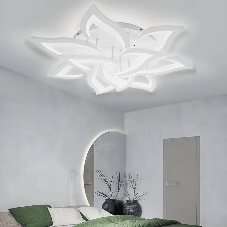 oyajia Deckenleuchte 10 Köpfe LED Deckenleuchte 82cm, Blumenförmiges Wohnzimmer Deckenlampe, LED fest integriert – Bild 4