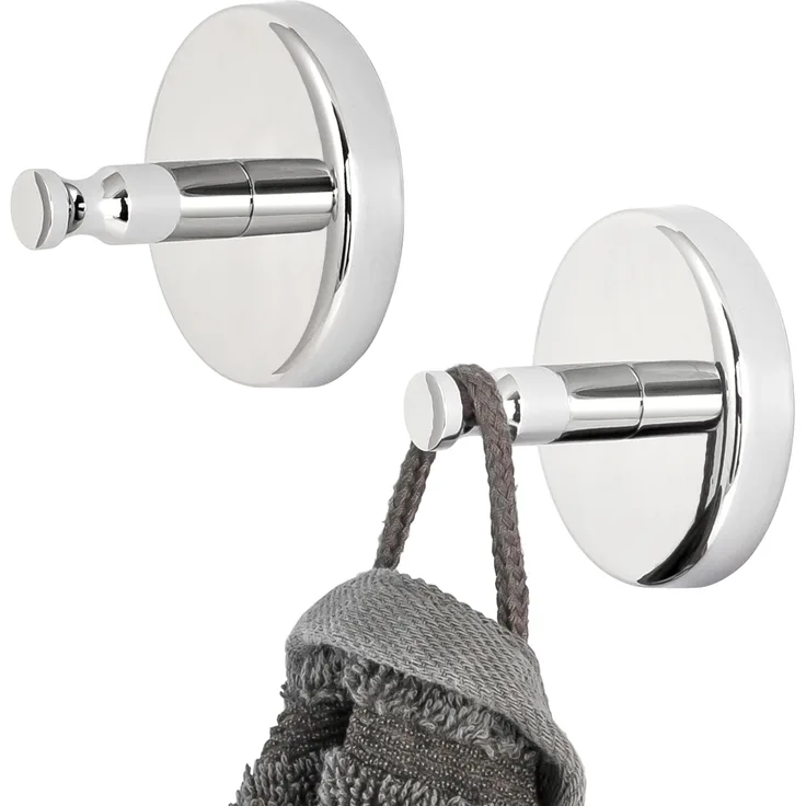 Bad-Serie LUCENTE - Handtuchhaken 2er Set, aus Edelstahl verchromt