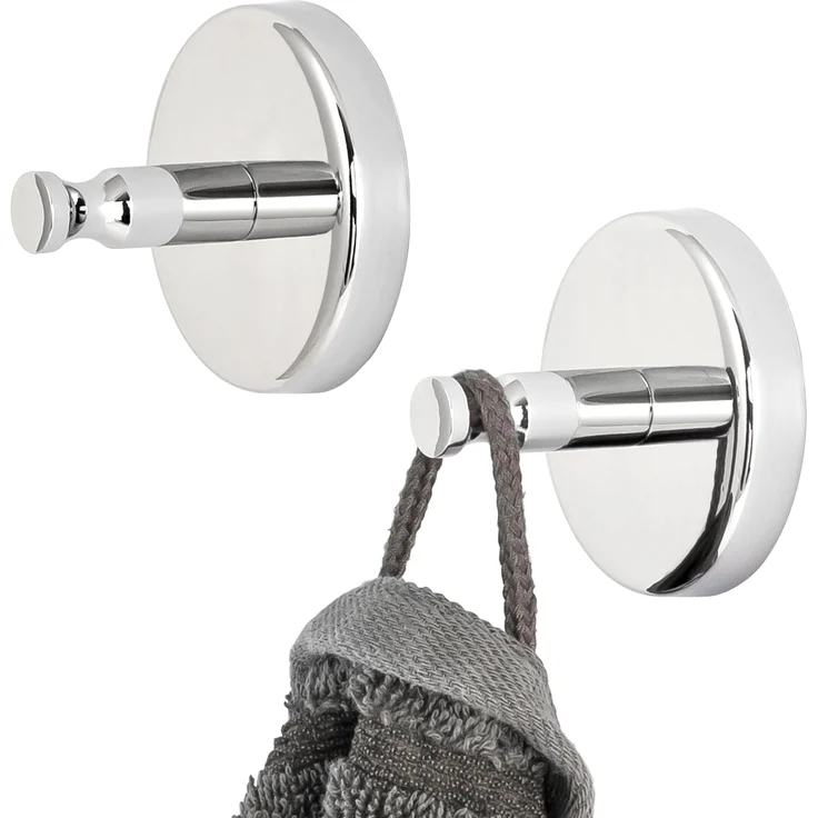 Bad-Serie LUCENTE - Handtuchhaken 2er Set, aus Edelstahl verchromt – Bild 1