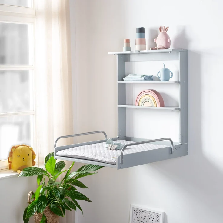 roba Wandwickelregal & Wickelauflage 'roba Style' grau - klappbar & platzsparend - Taupe / Grau – Bild 6