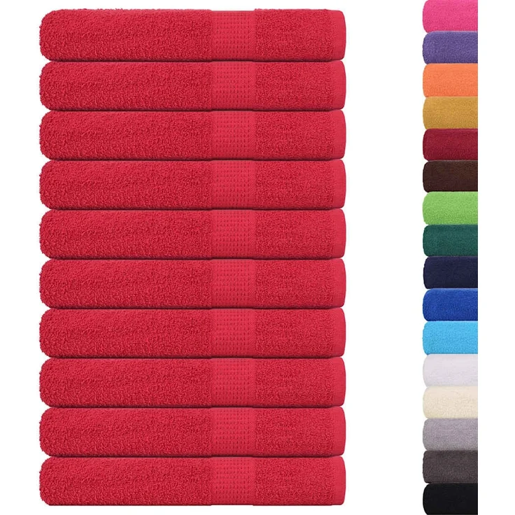 vidaXL Saunatücher FROGN 10 Stk. Rot 80x200 cm 360 g/m² 136937 – Bild 2