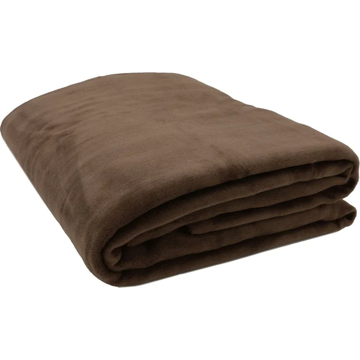 ZOLLNER Kuscheldecke mit Einfassband, 150x200 cm, braun – Bild 2