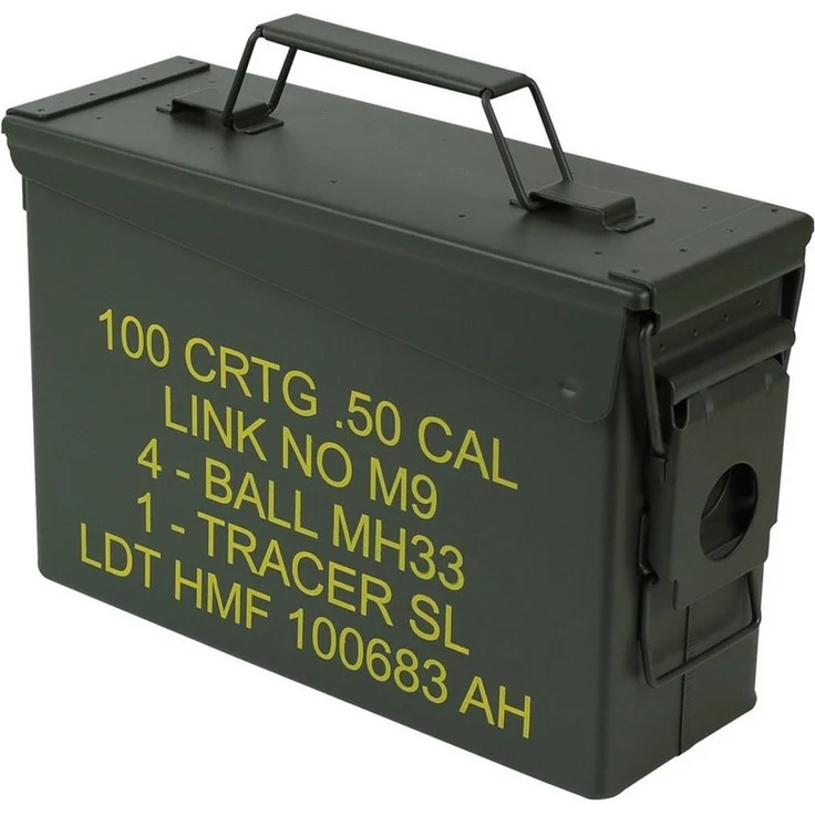 HMF Aufbewahrungsbox Munitionskiste, US Ammo Box, Metallkiste, 27,5 x 17,5 x 9,5 cm, grün – Bild 1