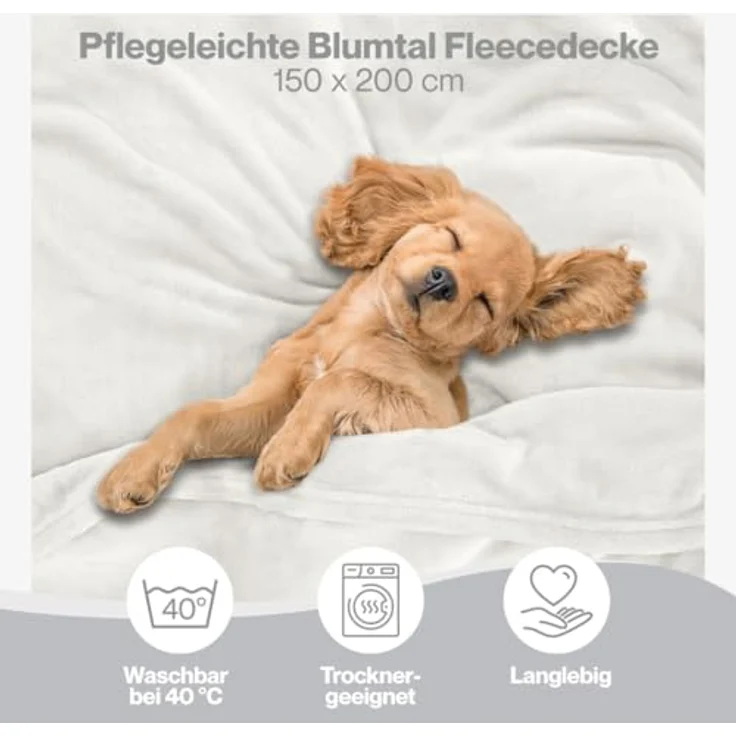 Wohndecke Kuschelige Fleecedecke, Oeko-Tex zertifizierte Decke, Blumtal – Bild 4