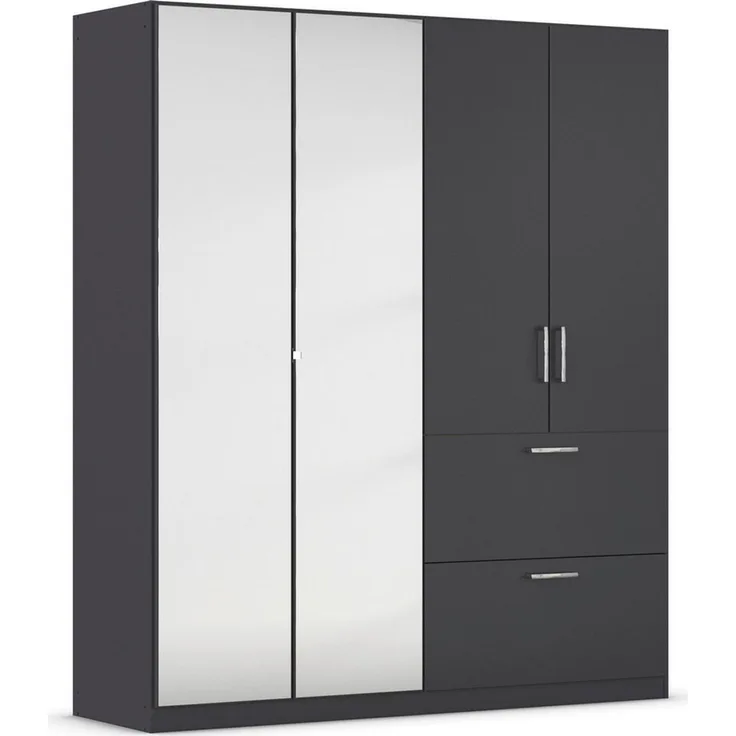 rauch Drehtürenschrank Kleiderschrank Schrank Garderobe Schlafzimmerschrank PADUA voll aufgelegte Spiegeltüren, zwei große Schubladen MADE IN GERMANY