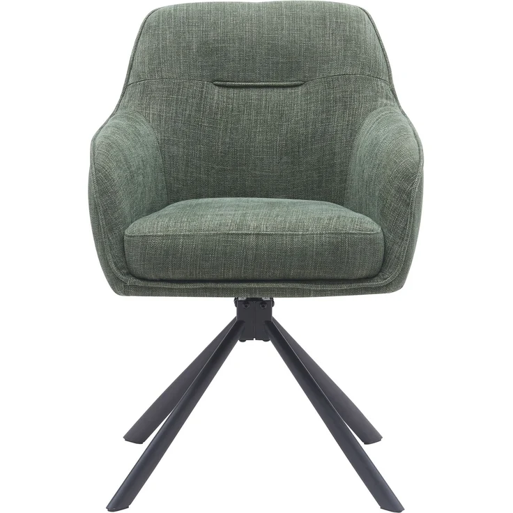 Armlehnstuhl >Avola< (2er-Set) Federkern, Drehfunktion, in Waldgrün - 57x87x65 (BxHxT) – Bild 3