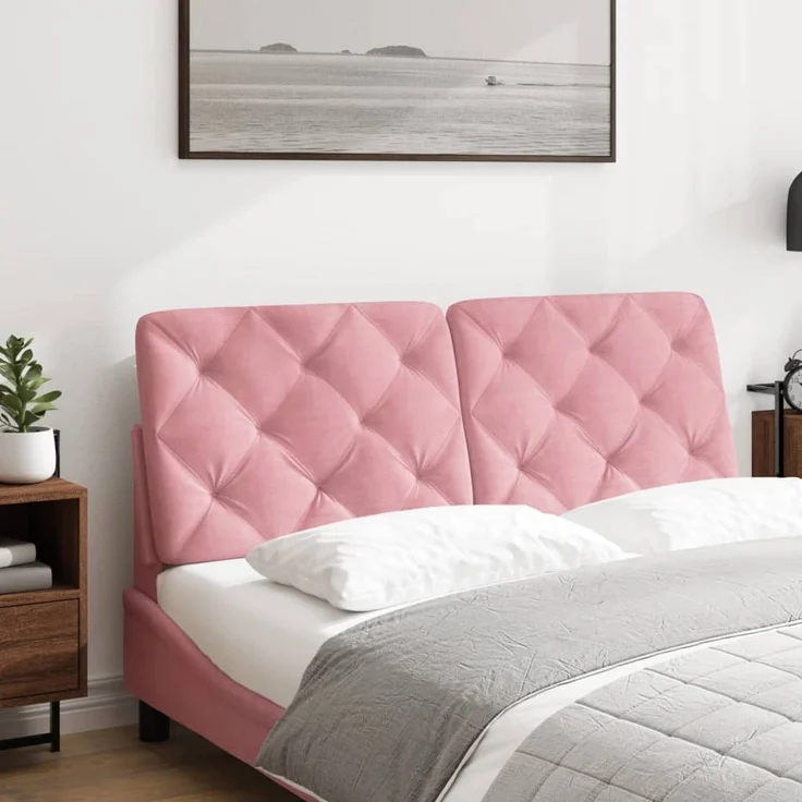 vidaXL Kopfteil-Kissen Rosa 120 cm Samt 374725 – Bild 3