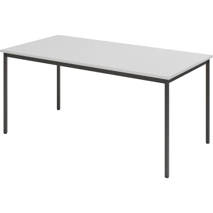 bümö Tisch, Multifunktionstisch 160 x 80 cm in Grau/Schwarz - Besprechungstisch, Konferenztisch, Meetingtisch, Mehrzwecktisch, Pausentisch, Besprechungsraum, Meetingraum, Pausenraum, VS16-5-D