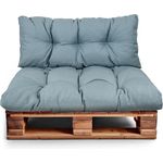 Best Wool Palettenkissen Set – Sitzkissen für Europaletten – Palettenpolster, Gefüllt mit Granuliertem Poulirette-Schaum – Inkl. Sitzkissen 120x80 +Rückenlehne 120x40