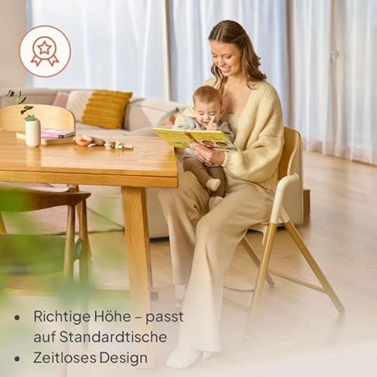 lionelo Hochstuhl CELIA (3-in-1-Hochstuhl Komplettset), 3in1/Einhandverstellung/Kunstleder/Tablett/Babyset enthalten – Bild 9