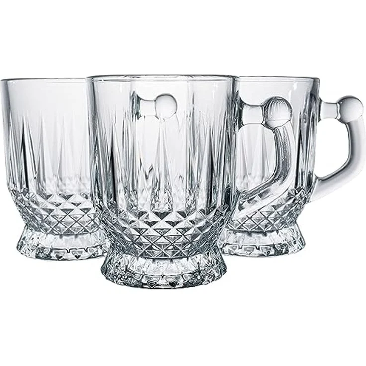 6er Set Pasabahce Coffee Kaffee Trinkgläser Gläser Teegläser Klassik für Tee & Kaffee mit Henkel Griff – Bild 4