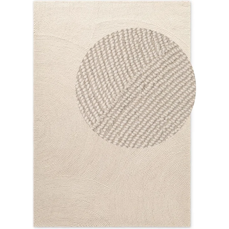 HANSE Home Wollteppich Calmio, auch als Läufer und in rund, rechteckig, Höhe: 18 mm, Handgetuftet, Wolle, Natur, Wohnzimmer, Schlafzimmer, Skandi, Hygge – Bild 2