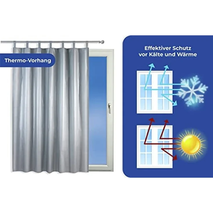 Maximex Vorhang Thermo (1 St), Schlaufen, blickdicht, Polyester, blickdicht – Bild 4