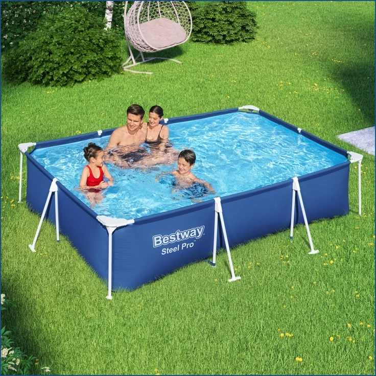 Bestway Steel Pro Frame Pool ohne Pumpe 300 x 201 x 66 cm, dunkelblau, eckig – Bild 2