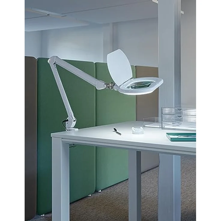 MAUL LED-Lupenleuchte Maulcrystal, stufenlos dimmbar, 17 Watt, Metall, weiß, 3 Dioptrien-Linse, 360° drehbar, 1868 Lumen – Bild 4