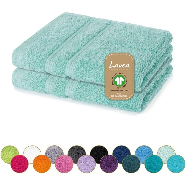 Lavea Seiftuch Bali Seiftücher, Waschlappen Frottee 30x30 cm, Weiches Bio-Baumwollfrottee (Set, 2-St), kleine Handtücher, Handtuch-Set, GOTS-zertifiziert, 500g/m² – Bild 1