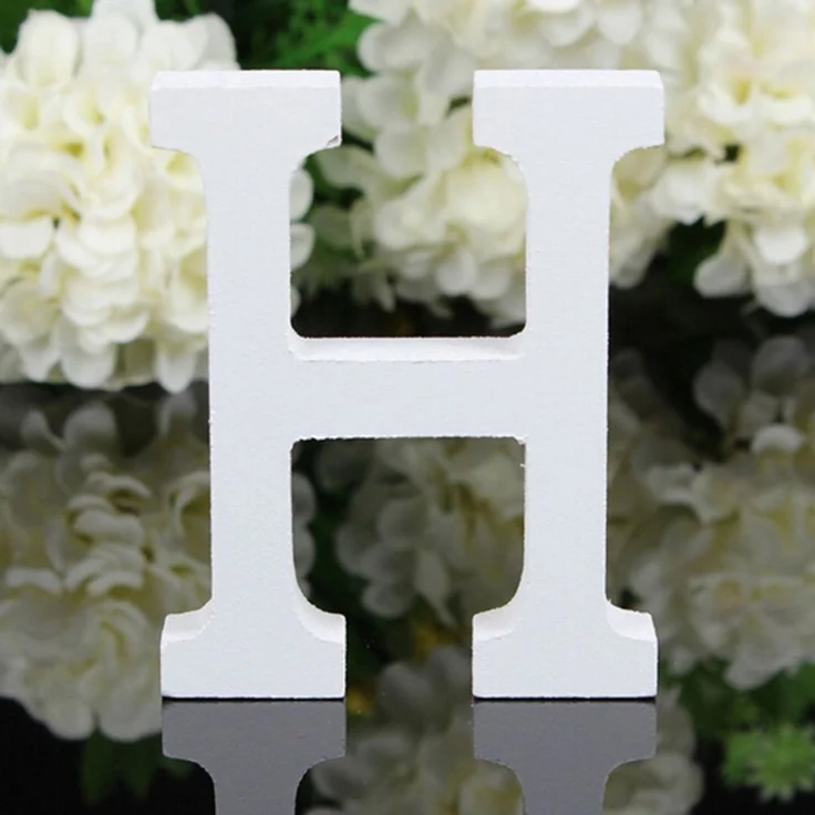 Freeas Weiß Holzbuchstaben 8 cm für Wanddeko & Basteln (H) | Buchstaben Holz zum Selberbemalen für DIY-Bastelprojekte, Kinderzimmer, Geburtstage, Hochzeitsfeiern und Namensschild-Deko
