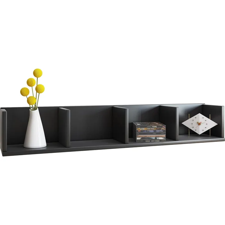 VCM Wandregal Honsa 900046 Schwarz H. 15 x B. 97 x T. 17 cm