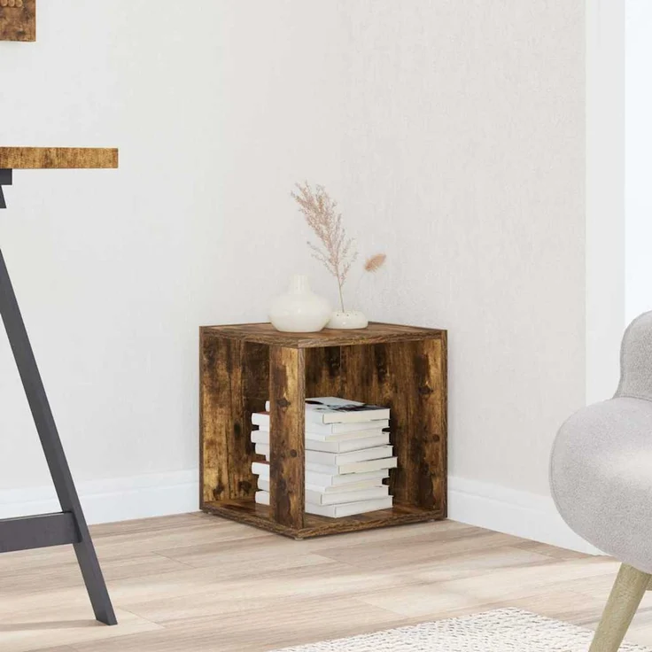 Beistelltisch | Couchtisch Räuchereiche 33x33x34,5 cm Holzwerkstoff – Bild 1
